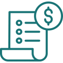 Cash and document icon to show whiplash injury calculation