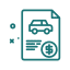 Car crash repair costs bill icon