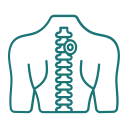 Spinal cord injury compensation with green spine illustration