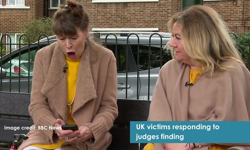 UK women impacted by faulty PIP breast implants sit on bench and react with joy to court judgement