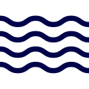 Icon on waves to represent Brisbane river ferries