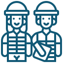 Construction female and male worker icon