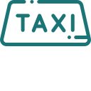 Taxi roof sign icon in green