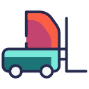 Green forklift icon