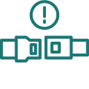 Seatbelt with warning sign icon