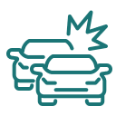Icon for hit and run car accident