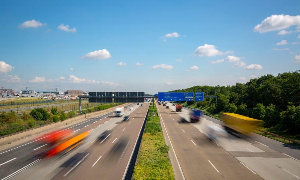 Blurred traffic on German Autobahn