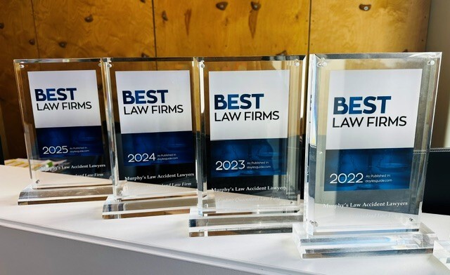 Best Lawyers awards on reception at Murphy's Law Accident Lawyers in Kedron, Brisbane